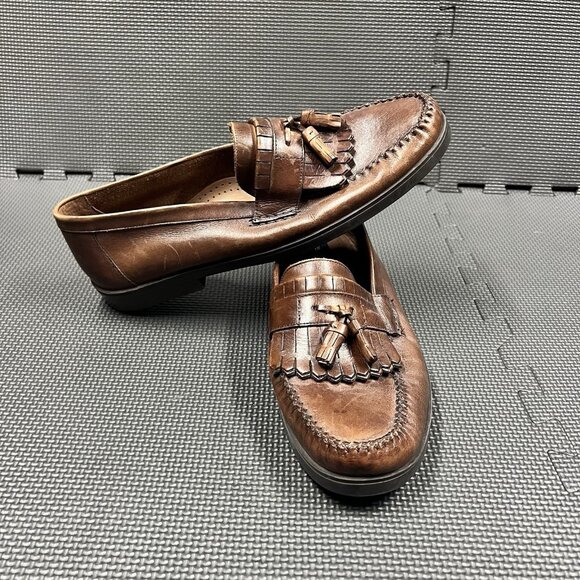 Giorgio Brutini Princeton Tassel Loafers Mens 13M Brown Leather Shoes - Picture 3 of 8